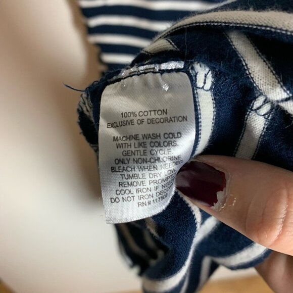 Junk Food Striped Party In The USA T-Shirt Dress Womens Size Small Blue White - Picture 6 of 6